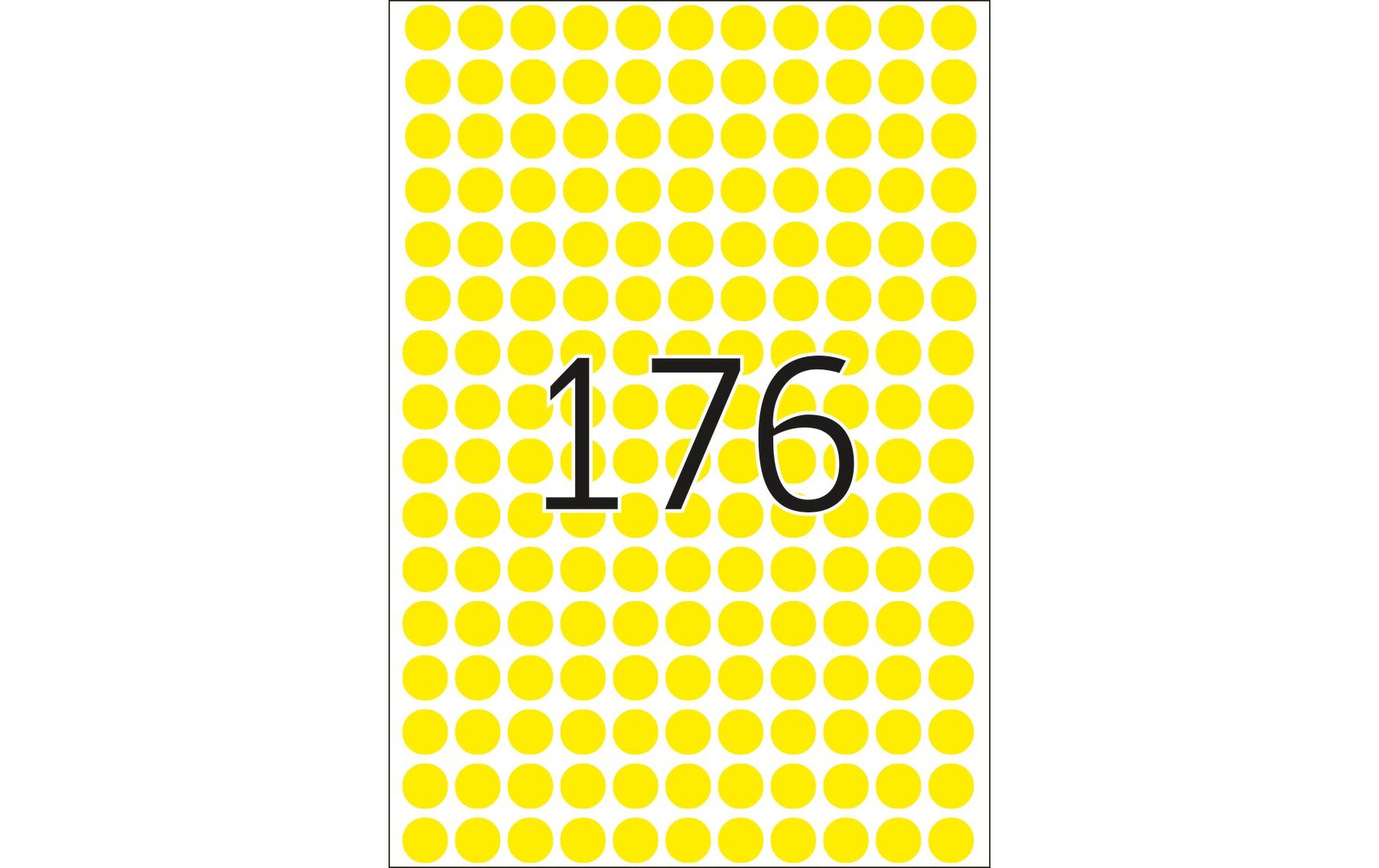 Vielzweck-Etiketten 2211 Ø 8 mm, Gelb, 32 BlattSelbstklebende Markierungspunkte für Pinnwand, Flipchart und vieles mehr