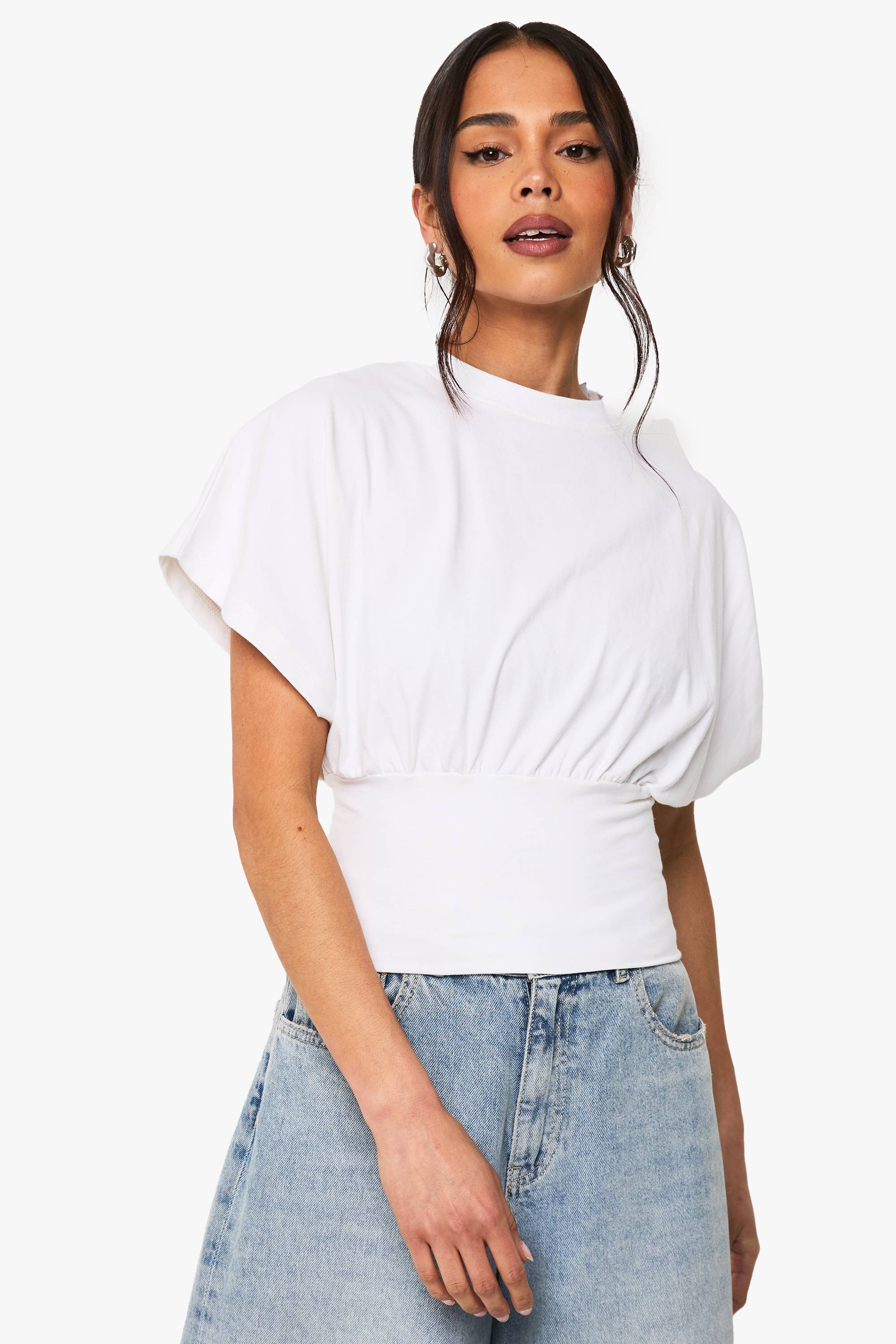 boohoo T-shirt à taille cintrée