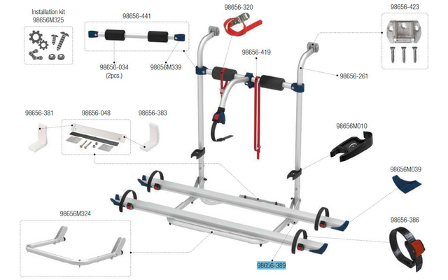 Fiamma Tragestruktur unten passend für Carry Bike Caravan Hobby - Fiamma Ersatzteilnummer 98656-389