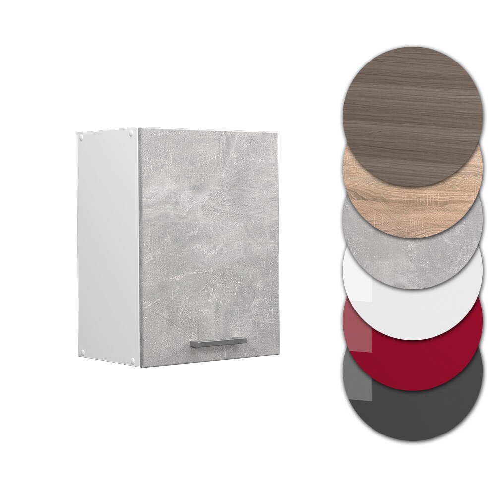 Vicco Hängeschrank Küchenschrank Küchenzeile R-Line 45 cm Weiß Beton Tür Fächer