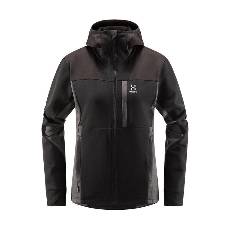 Haglöfs Vassi Mid Hooded Jacket Women True Black/Magnetite