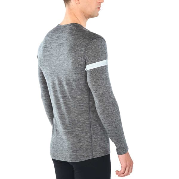 T-shirt thermique ICEBREAKER MENS 200 OASIS LS CREWE HERITAGE STRIPE GRITSTONE HEATHER