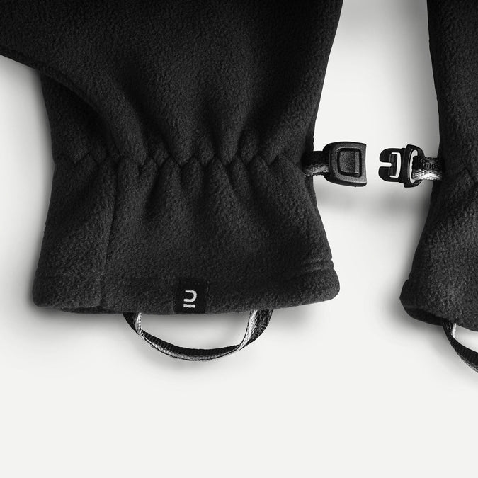 Decathlon Forclaz - Luvas de lã polar Forclaz para mochilão em montanha - MT500 Preto