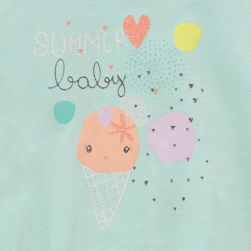 Combinaison courte en jersey print glace pour bébé fille - Bleu
