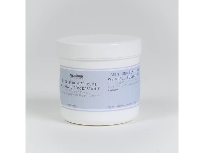 MEDiDOR Massagecrème Weinlaub Rosskastanie 250 ml Bein- und Fusscreme für die Venenpflege von aussen
