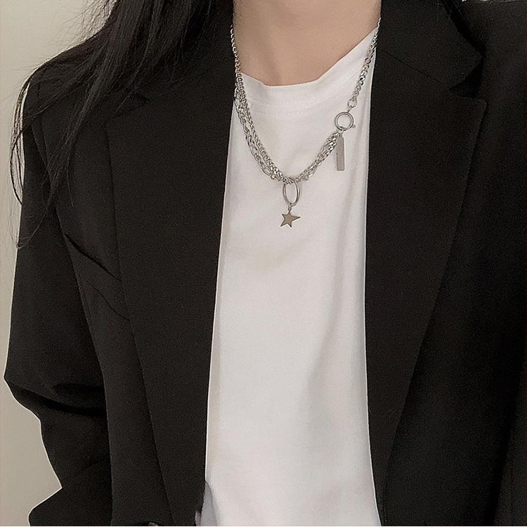 Malikasa - Star Tag Hanger Ketting van Roestvrij Staal