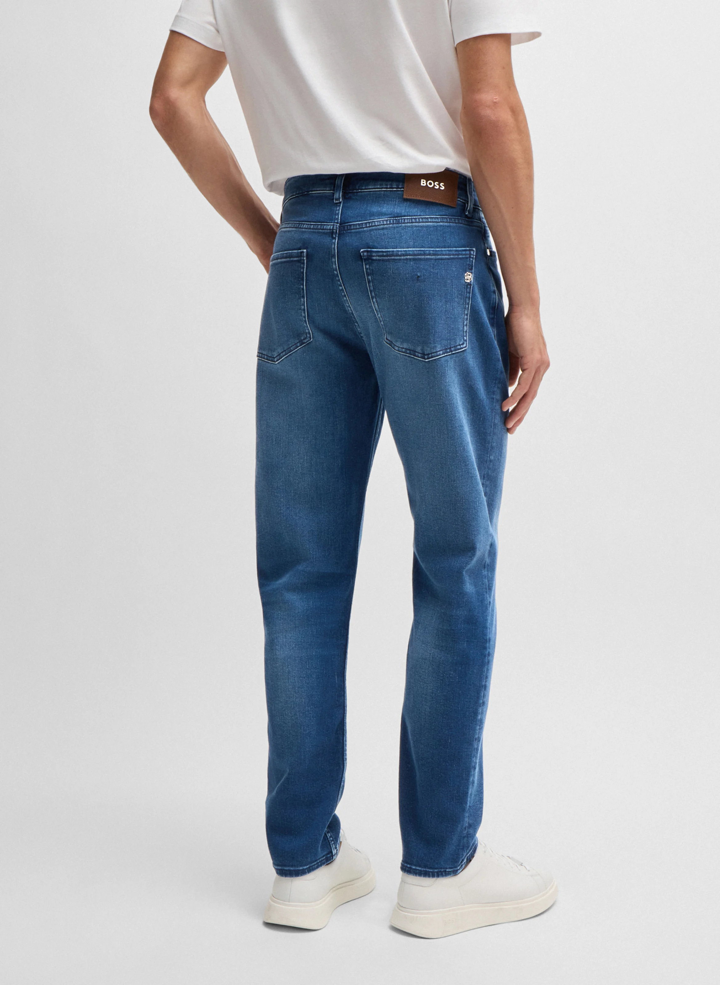 Jean regular-fit en coton mélangé | Bleu