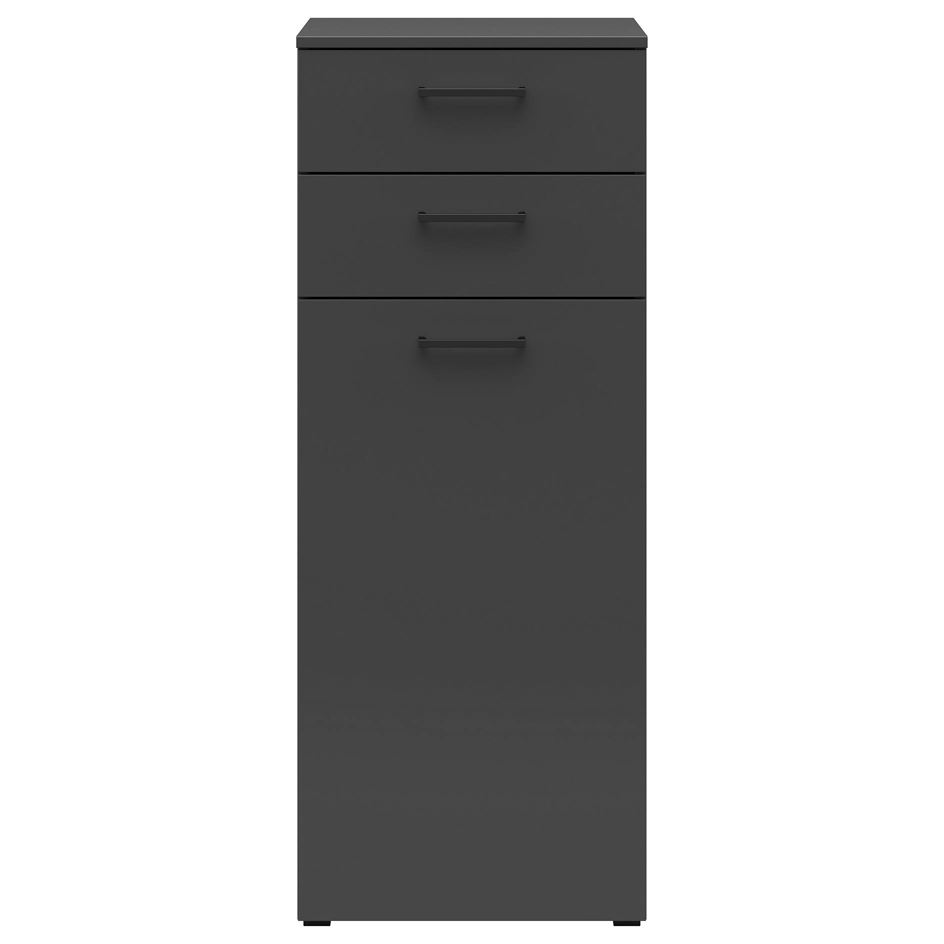 Kommode - anthrazit - eine Tür - 2 Schubkästen - 45 cm
