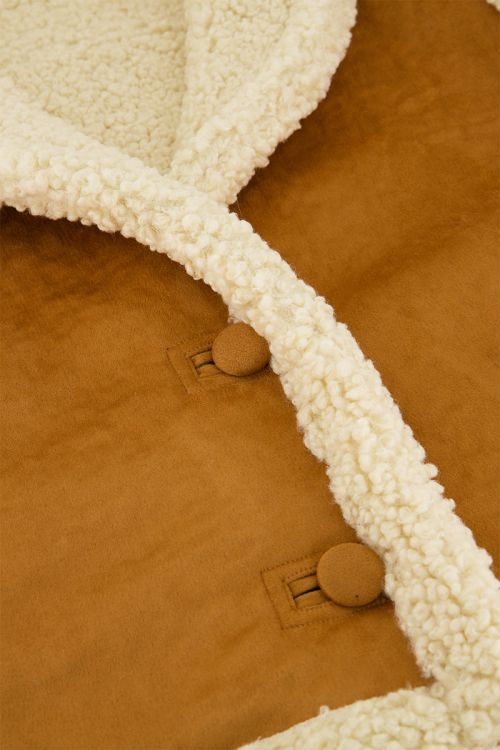 Cognac suède teddy gilet