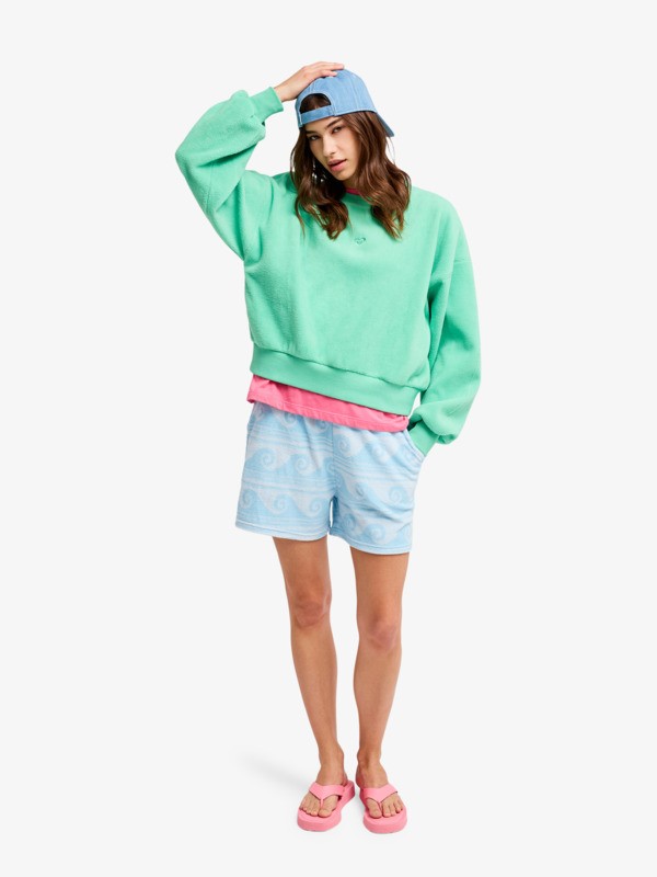 Make It Sunny Short en molleton Bleu Femme