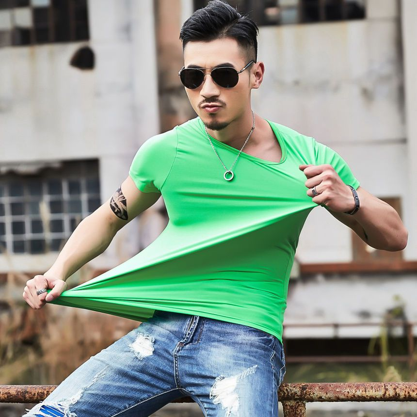 Wewewow - Effen T-shirt met korte mouwen