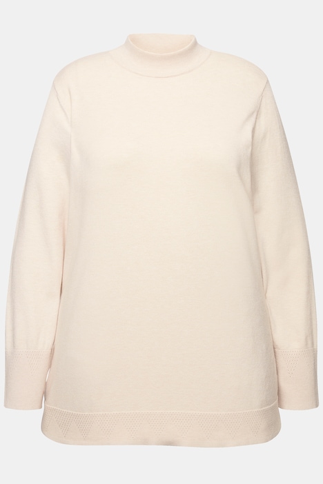 Pullover, Stehkragen, Langarm, Rippbündchen