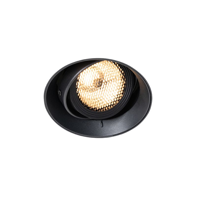 Moderne inbouwspot zwart GU10 AR70 rond trimless - Oneon Honey
