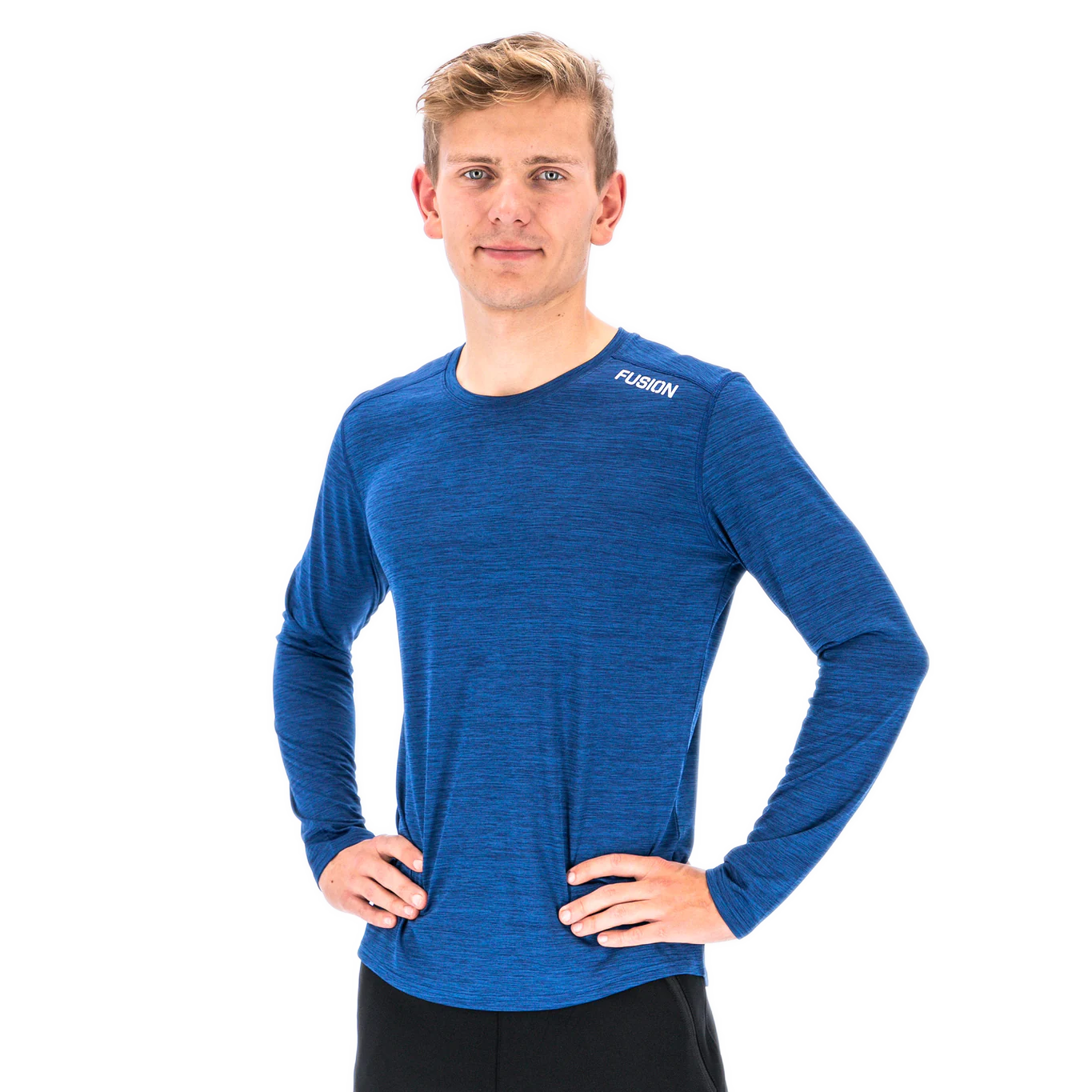 fusion c3 langaermet loebe t shirt herre 243 0282 night blue