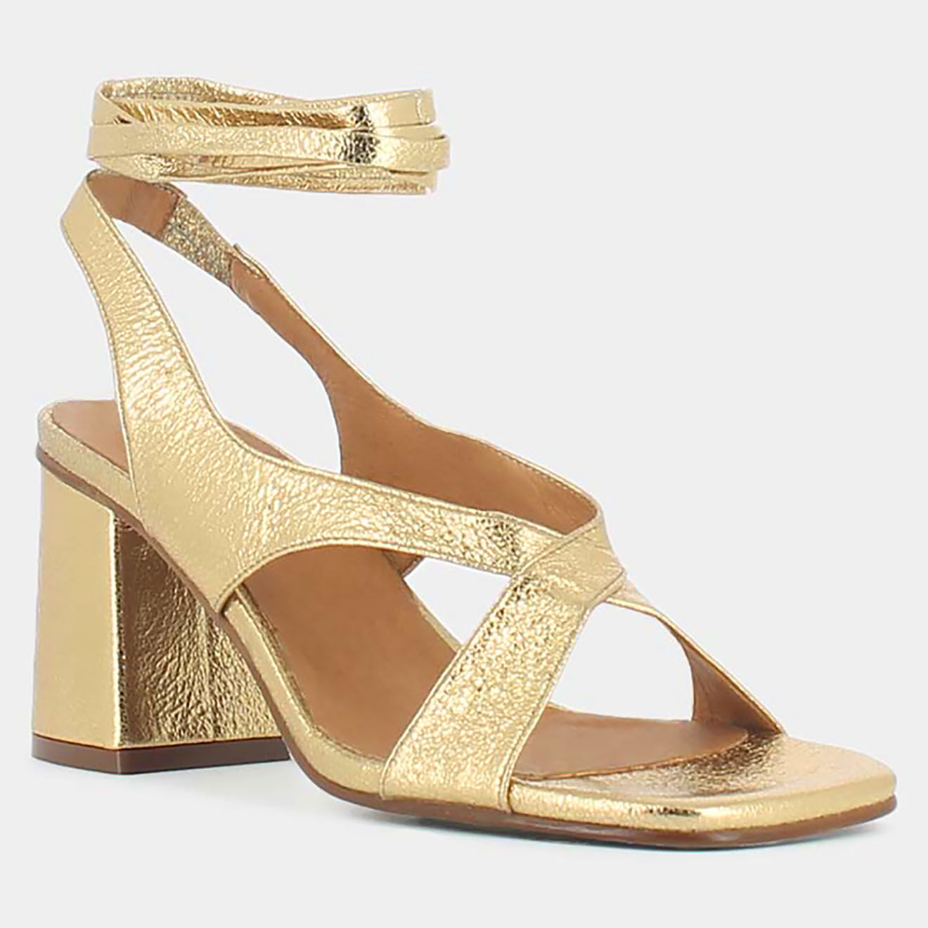 Jonak Sandales en Cuir Dulac doré foncé - Talon 6.5 cm