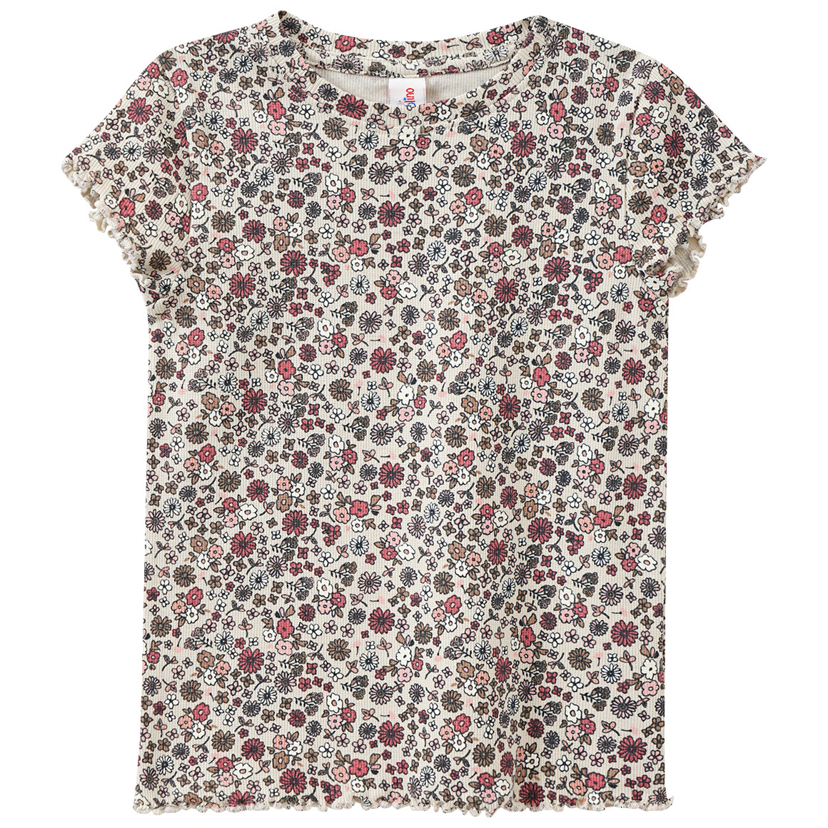 Topolino Mädchen T-Shirt mit Rippstruktur beige / rosa