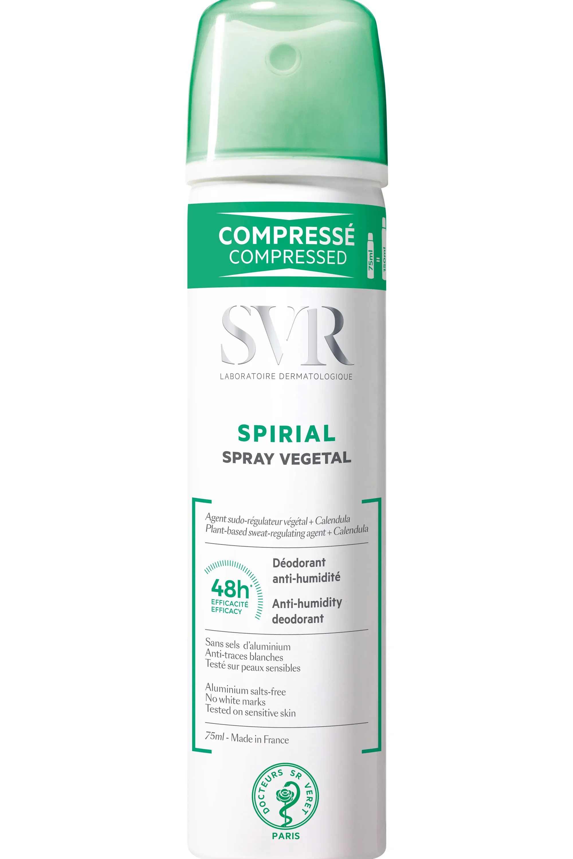 SVR Déodorant en spray anti-humidité 48h Spirial-75 ml