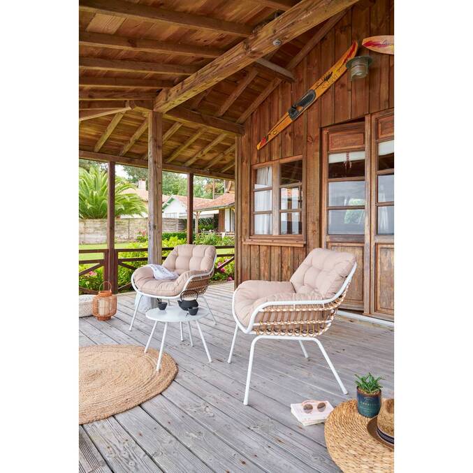 Salon de jardin duo PAOPAO Beige & Blanc