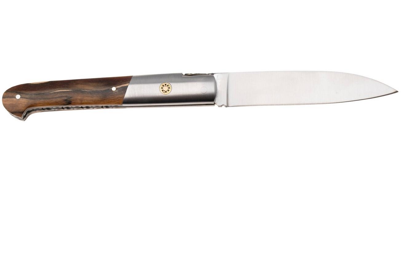 Laguiole en Aubrac Sauveterre Spalted Beechwood, Matt Stainless Bolster, Mosaic Pin, zakmes, 11 cm