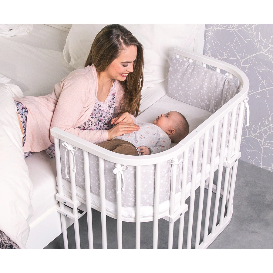 babybay Maxi Beistellbett weiß mit Matratze Classic Cotton Soft