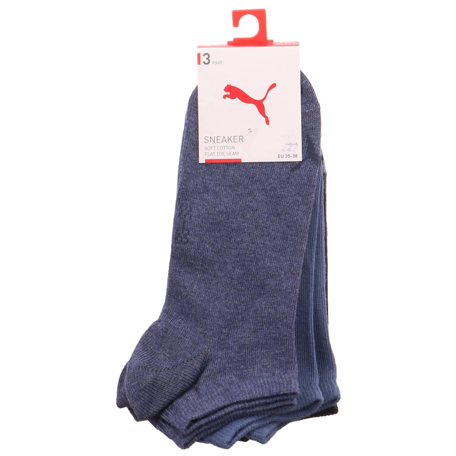 PUMA SOCKEN Freizeitsocken Blau Textil  3-ER Pack