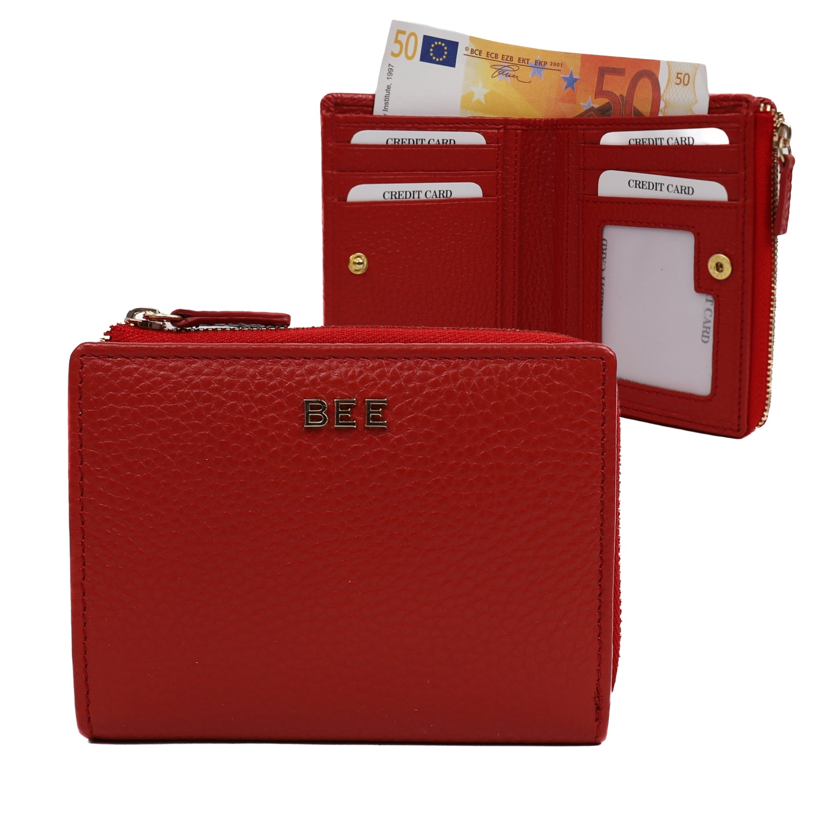 Ritsportemonnee 'Vida' Red Red