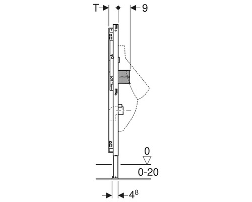Geberit Duofix montage-element voor inbouw urinoirbediening 112 - 130 cm 111.689.00.1