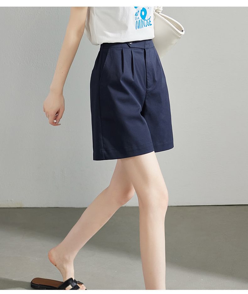 Kwuartz - Hoge taille effen shorts