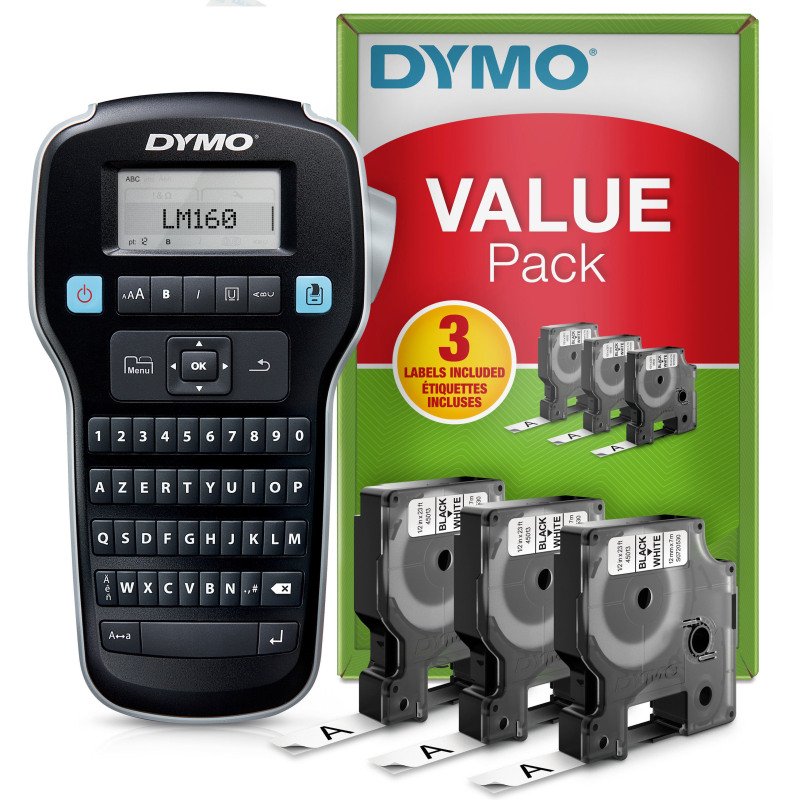 Etiqueteuse portable Dymo Label Manager 160 - Kit avec 3 rubans