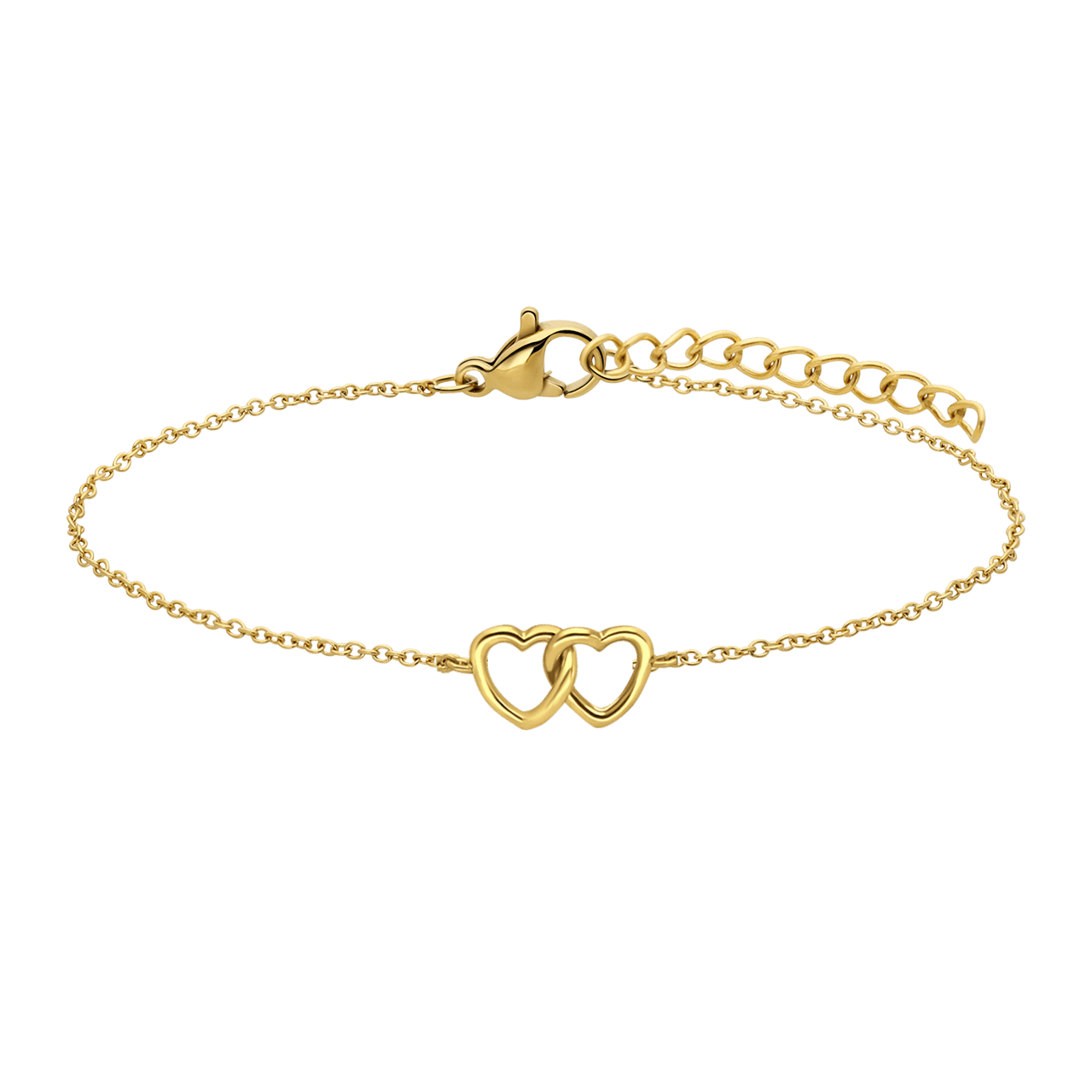 Zilveren goldplated armband 2 harten