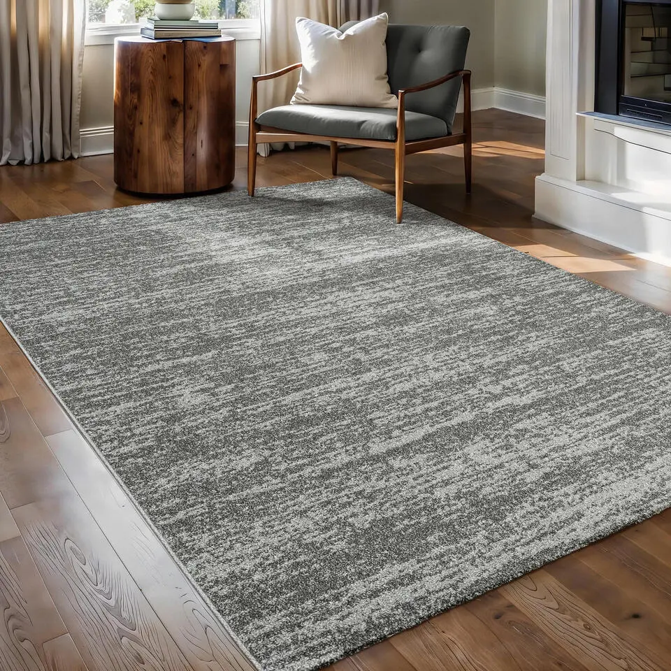 Relax Oslo - Laagpolig Effen Vloerkleed - Grijs - 200x290 CM