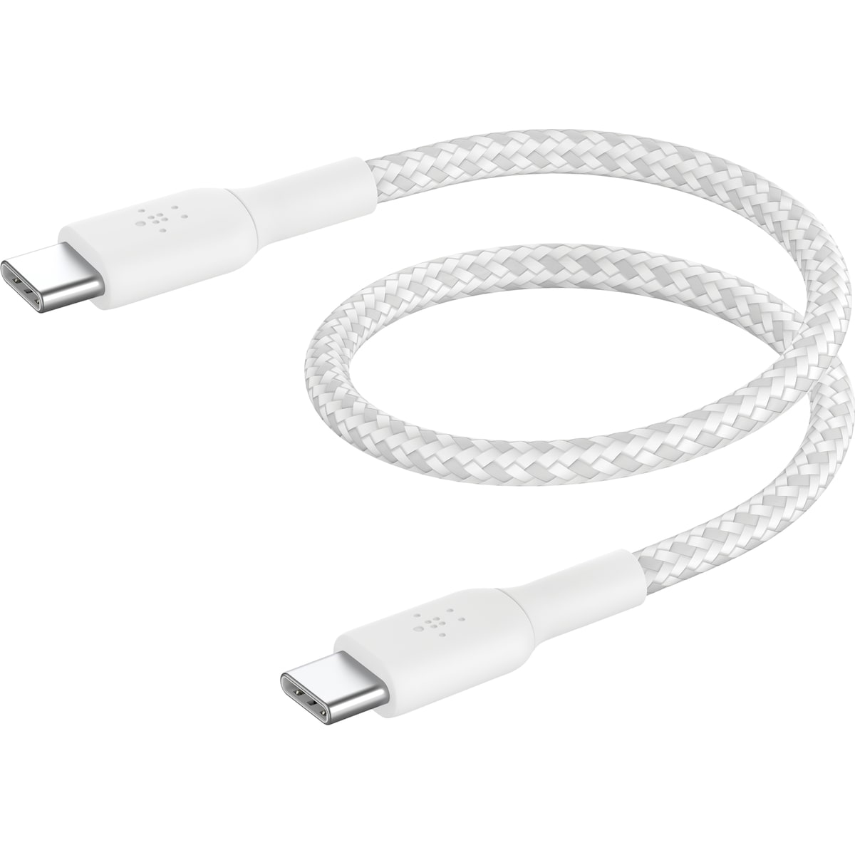 Belkin BoostCharge USB-C til USB-C flettet kabel 15 cm (hvit)