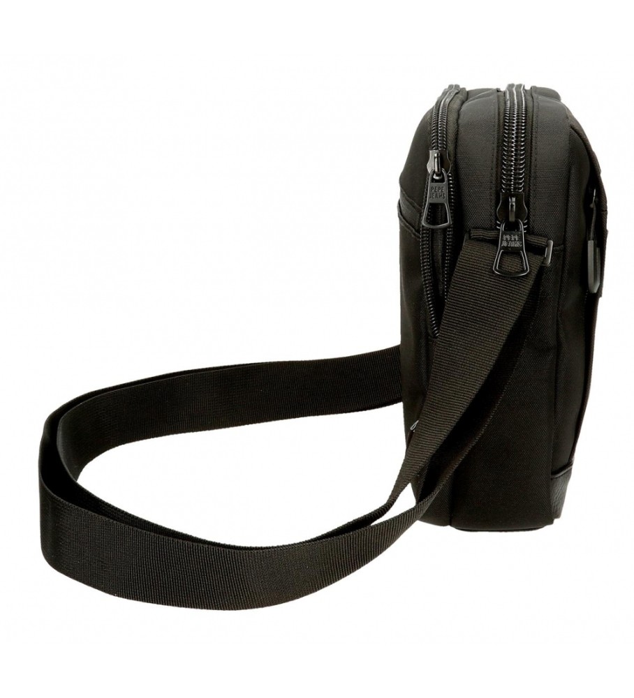 Bolsa de ombro Pepe Jeans Leighton com dois compartimentos, preta