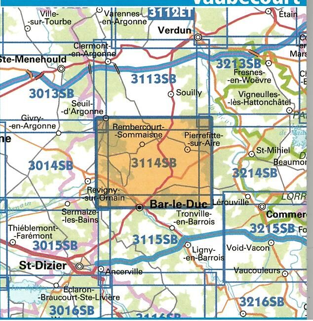 IGN - 3114 SB PIERREFITTE SUR AIRE 1 25 000