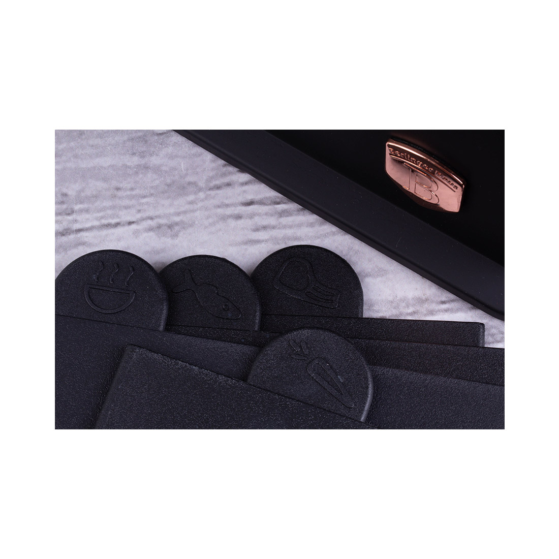 Berlinger Haus 11-teiliges Messer-Set mit Ständer und Schneidebrett Black Rose Collection
