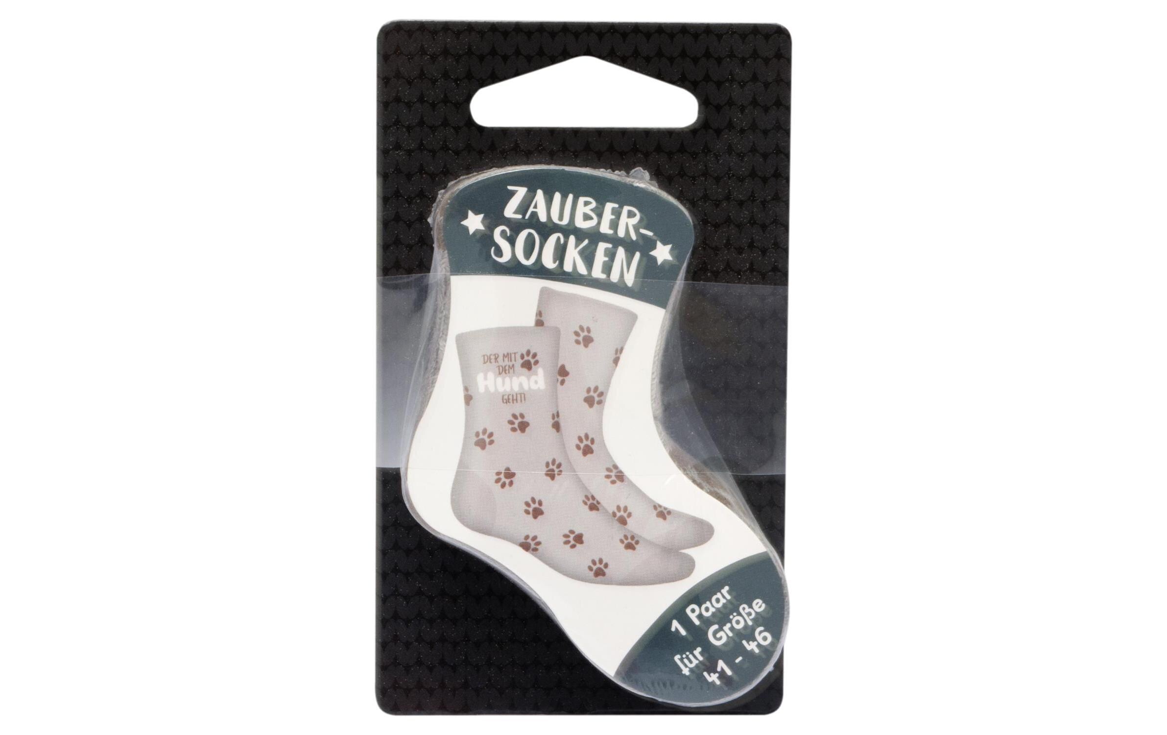 Socken Der mit dem Hund Grösse 41 - 46, waschbar (40 Grad)Humorvolle Zaubersocken, ideal als Geschenk