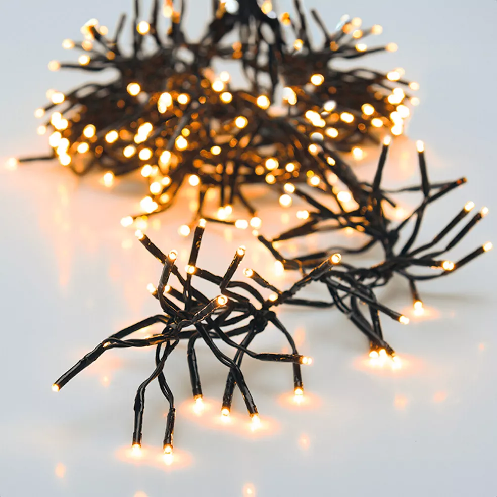 Guirlande lumineuse 8,40 m 1152 LED câble noir Boa Blanc chaud