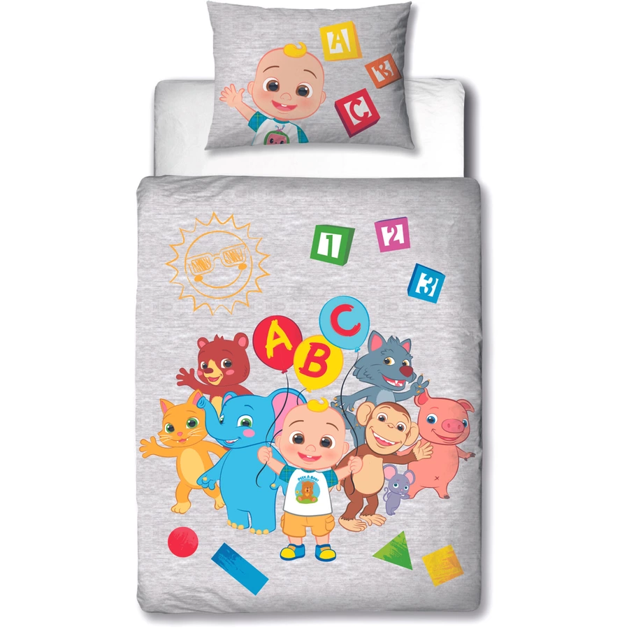 MTOnlinehandel Bettwäsche Kinder-Bettwäsche, Flanell, 40x60 + 100x135 cm CoComelon