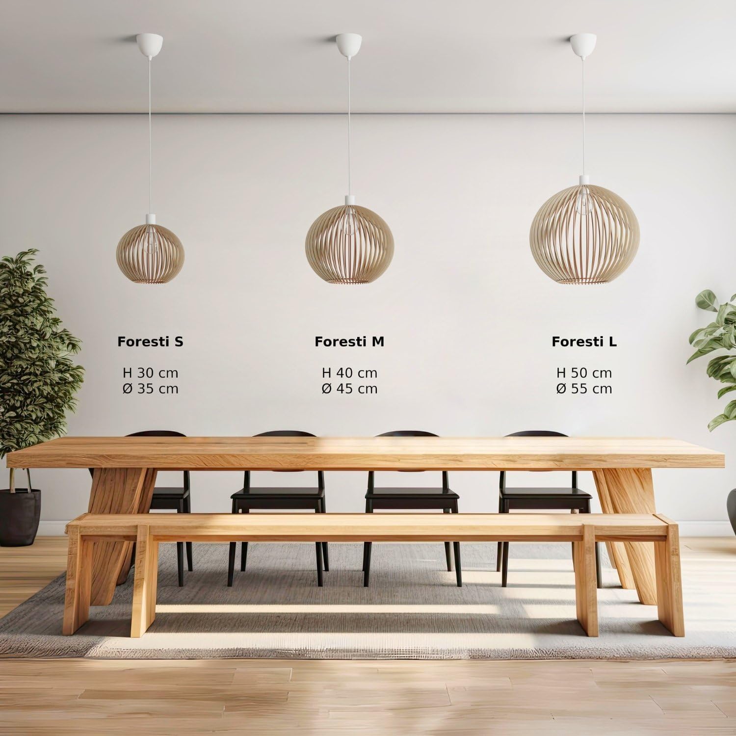 Pendelleuchte Holz „Forseti
