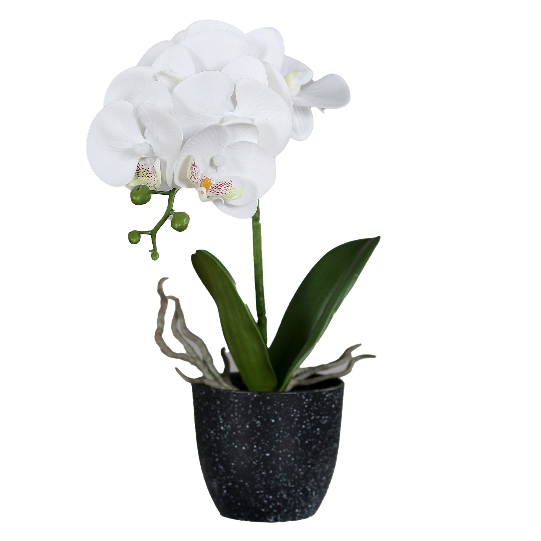 Orchidee im Topf - creme - Kunstpflanze