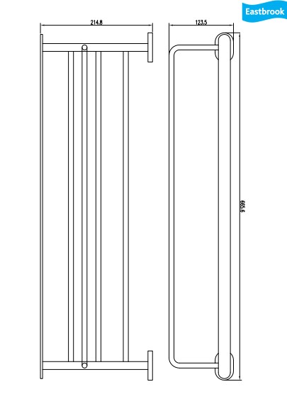 Eastbrook Salerno messing handdoekenrek chroom