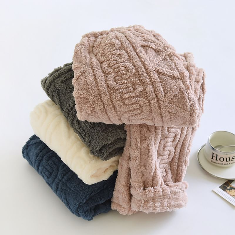 Somnus - Koppel bijpassende pyjamabroek met elastische taille en jacquard fleece