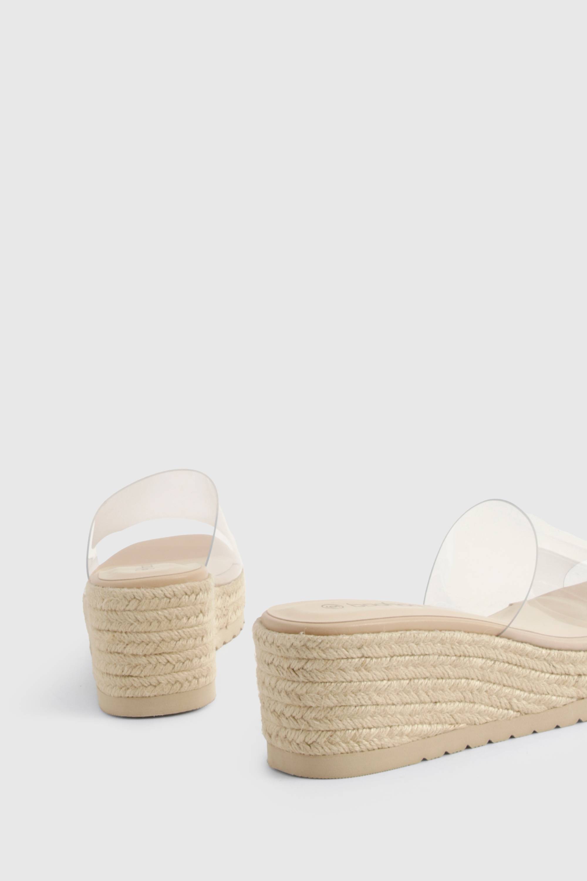 boohoo Mules compensées transparentes