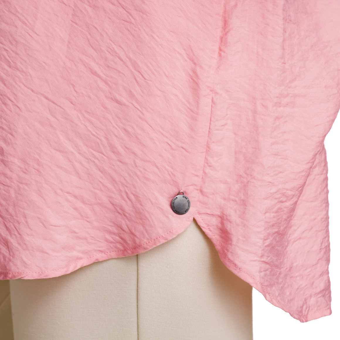 Gina Collection Damen Longbluse mit Kentkragen rosa
