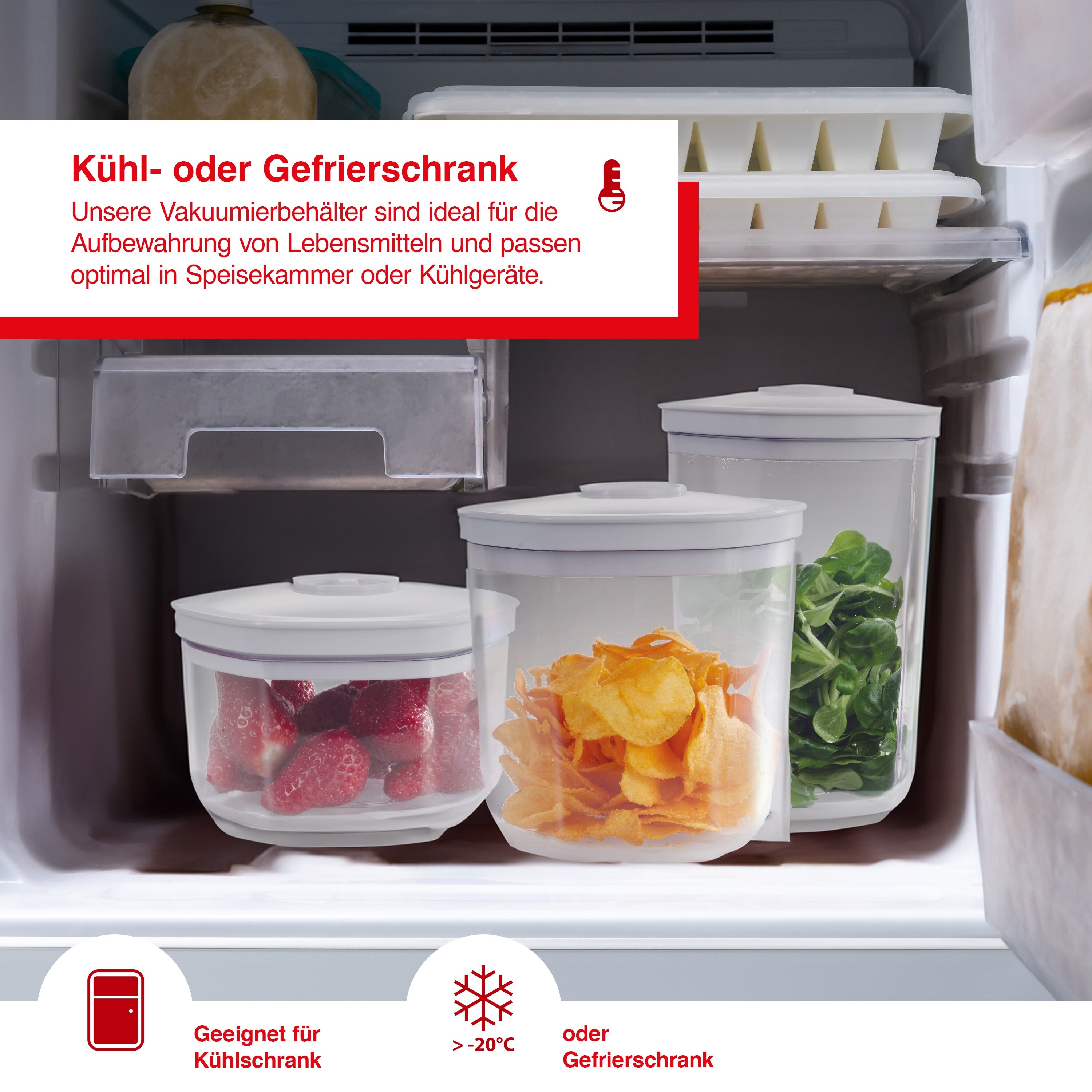 Solis Vakuumierbehälter 3 Stk. 700/1400/2000ml, Vakuumieren/Marinieren