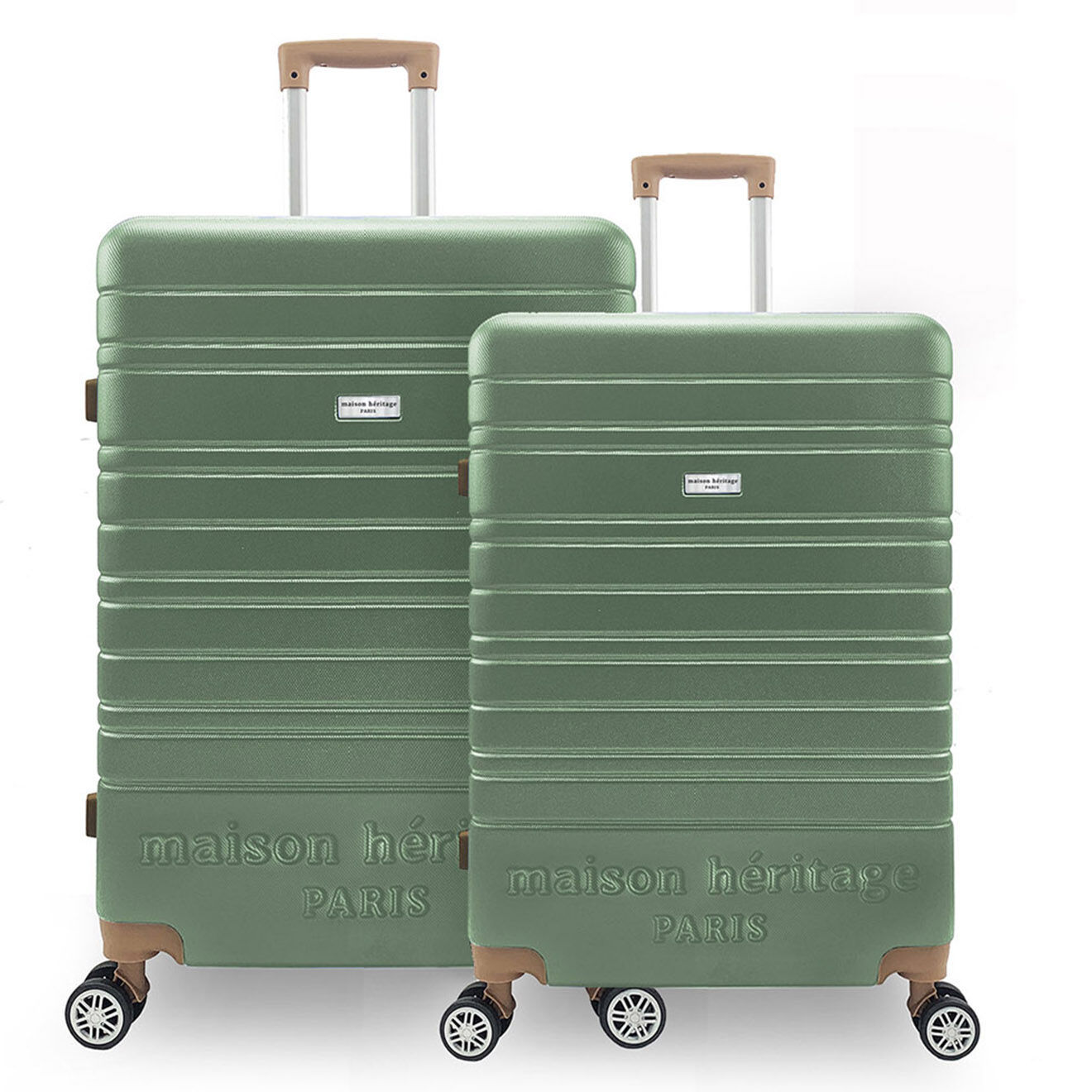 Maison Héritage 2 Valises 4 roues doubles Madeleine 50/70 cm vert kaki