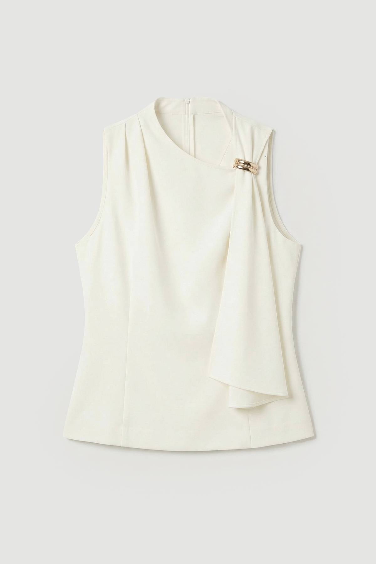 KarenMillen Haut Drapé À Détails De Finition Tailleur Poli
