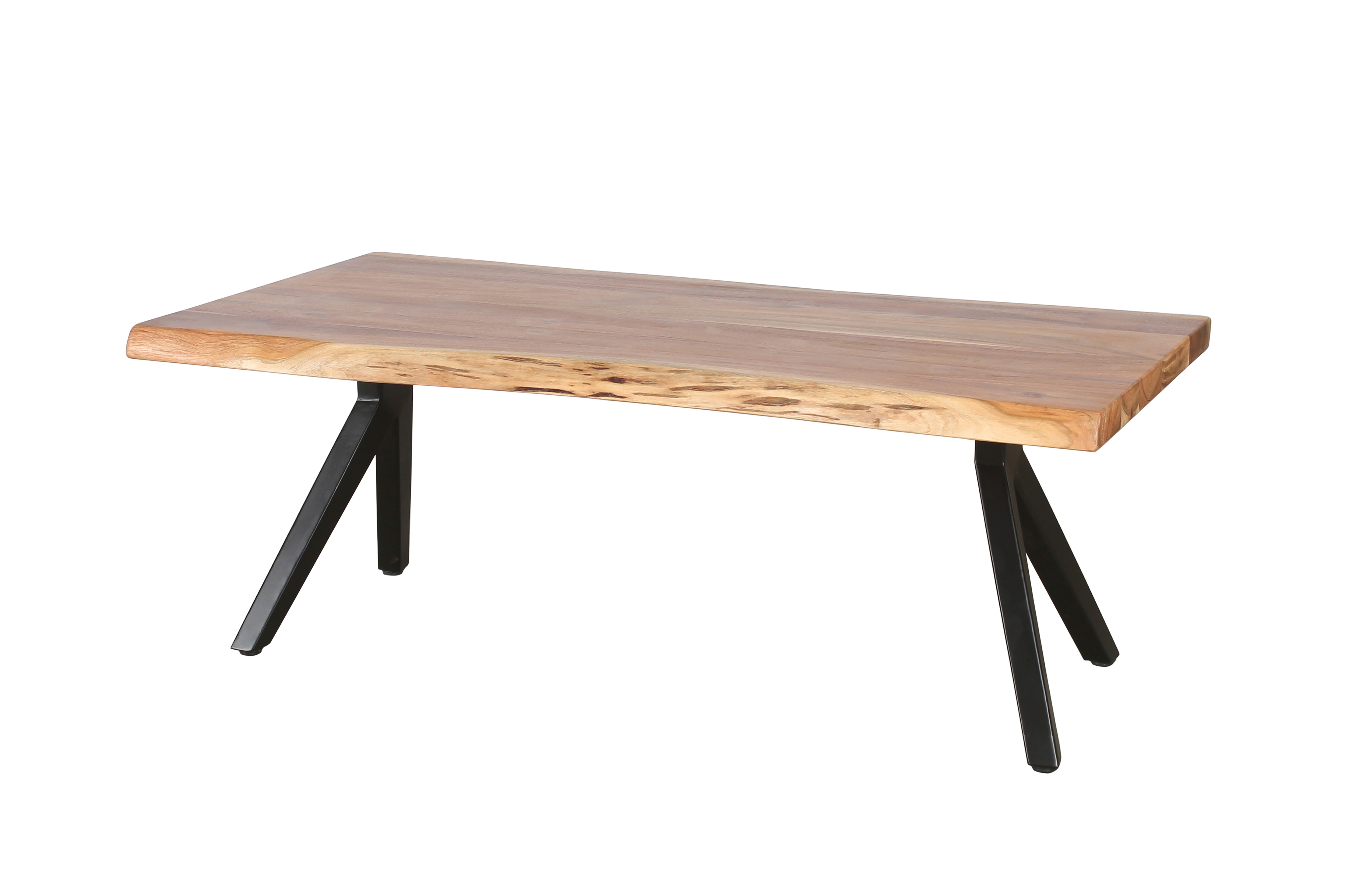 byLIVING Couchtisch CHETA, Breite 115 cm, Akazie natur/schwarz, Baumkante