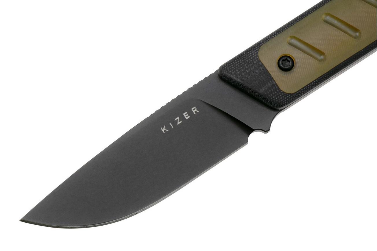 Kizer Smolt K1063A4, Black D2, Black G10/PEI Inlay vaststaand mes, Jonathan Styles design