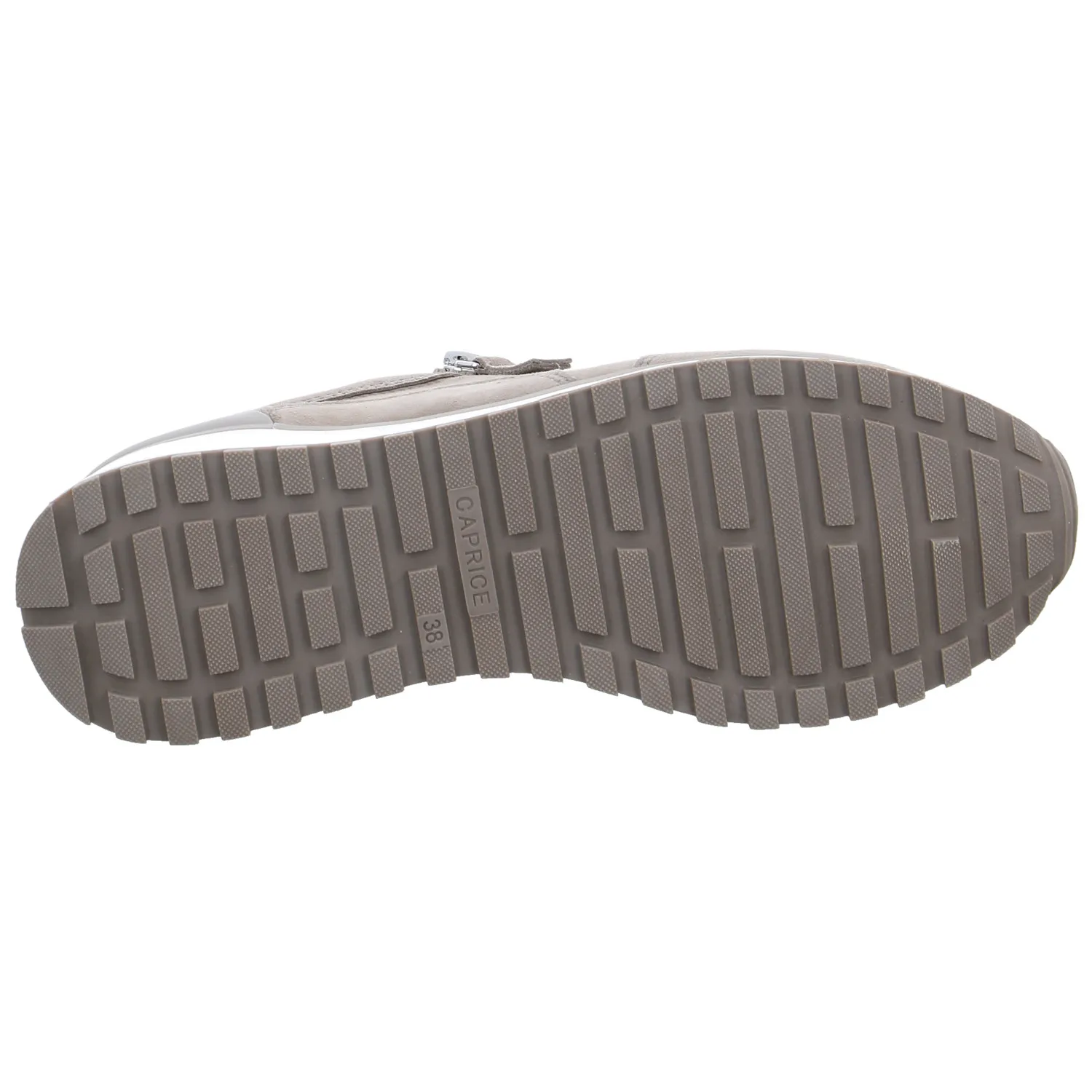 CAPRICE Comfort-Schnürer Taupe Leder  mit Wechselfussbett
